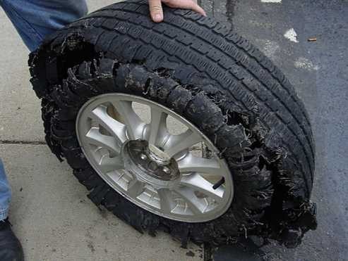 Blown Out Tire