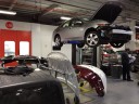 Professional vehicle lifting equipment at Parkway Auto Body Of Nutley, located at Nutley, NJ, 07110, allows our damage estimators a clear view of all collision related damages.